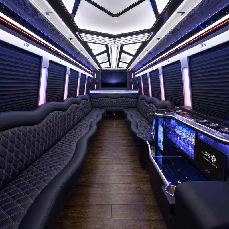 20 Passenger Party Bus Interior