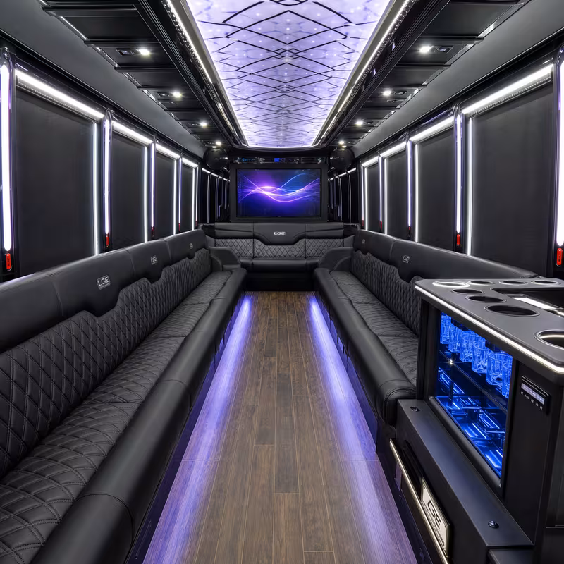 25 Passenger Party Bus Interior