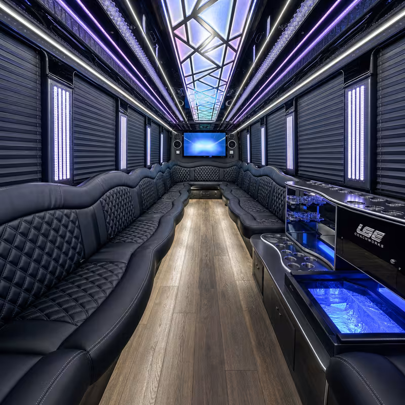 40 Passenger Party Bus Interior