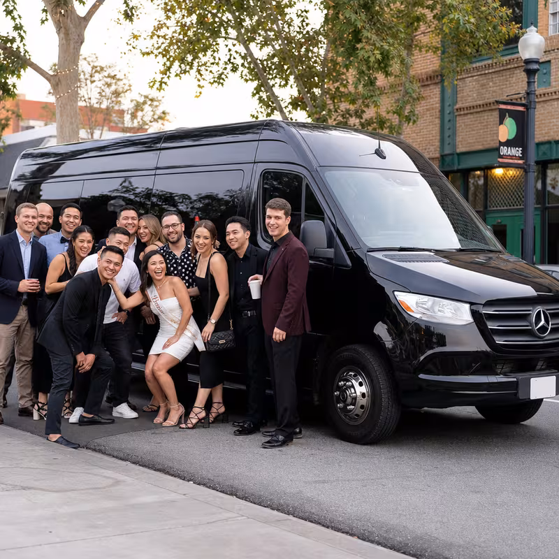 Orange Bachelor & Bachelorette Transportation fleet vehicle