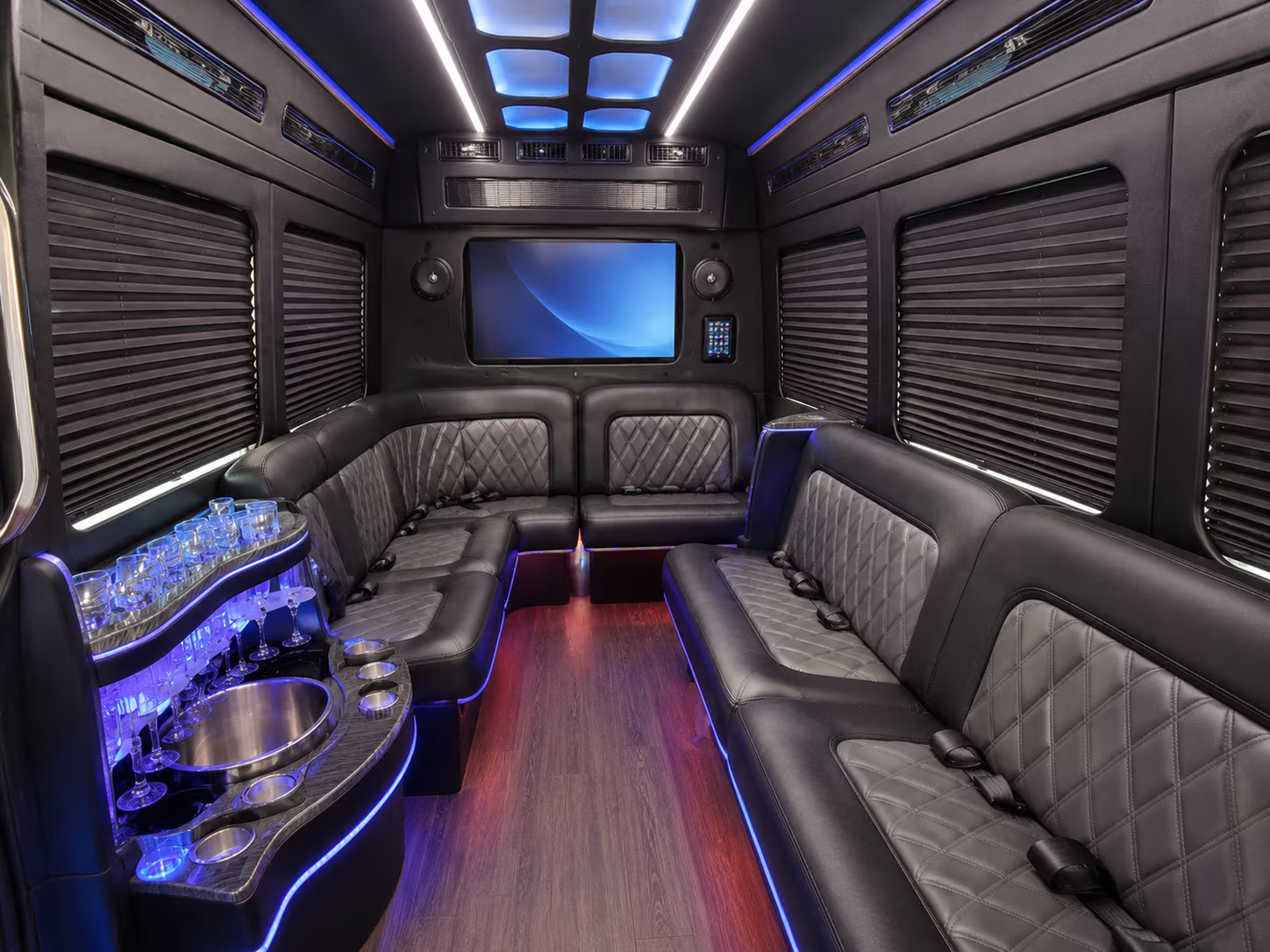 Orange Airport Shuttle & Transportation party bus exterior