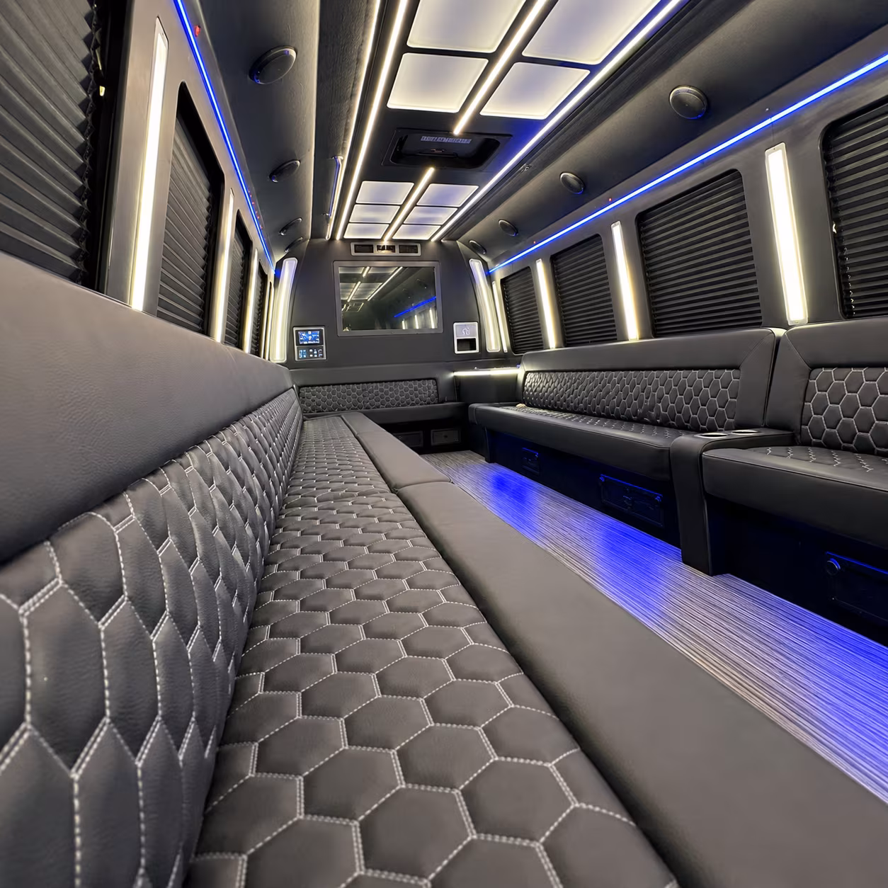 Orange Bachelor & Bachelorette Transportation party bus exterior
