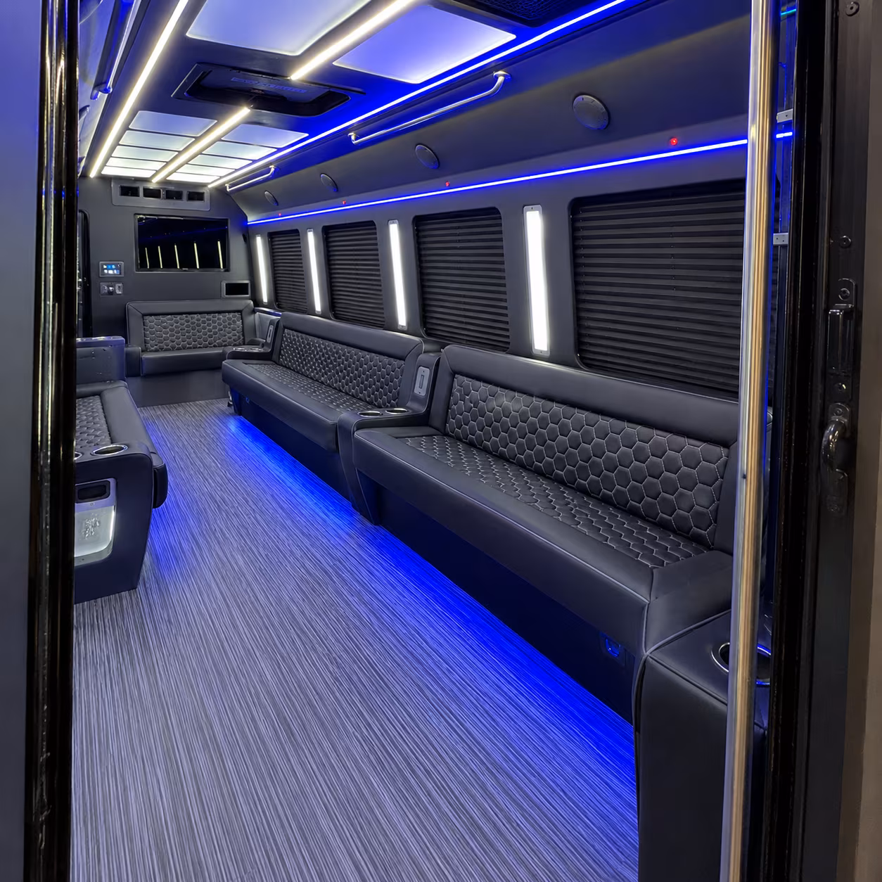 Orange Bachelor & Bachelorette Transportation onboard seating