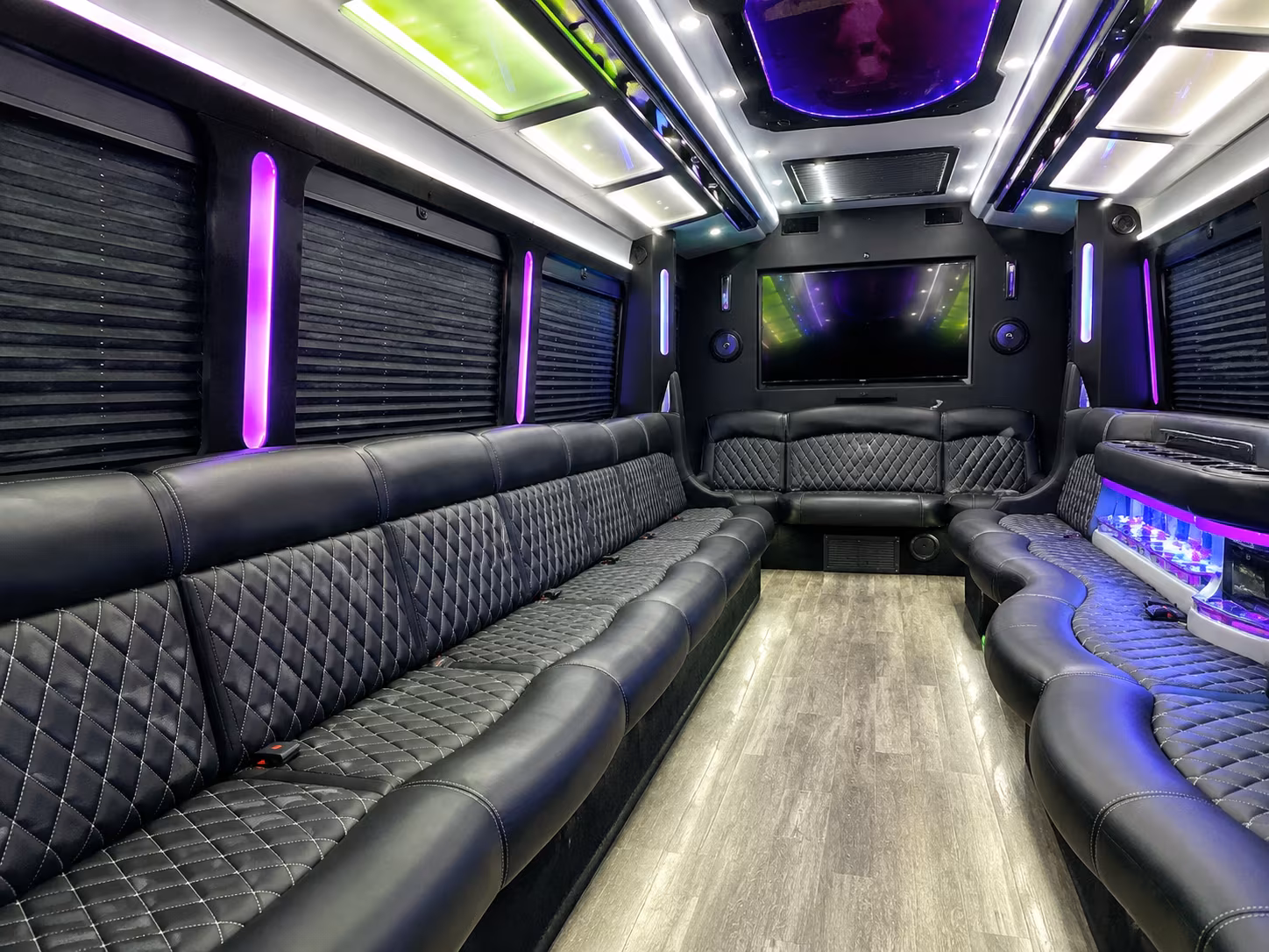 Orange Bachelor & Bachelorette Transportation party bus exterior