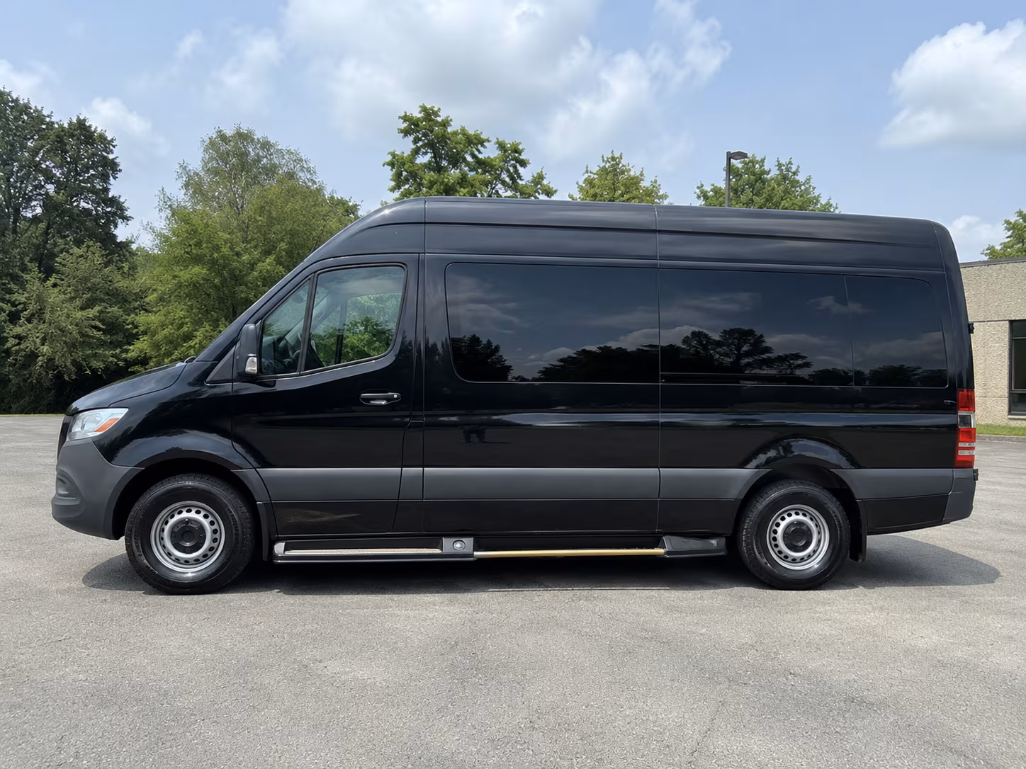 Orange Corporate Transportation party bus exterior