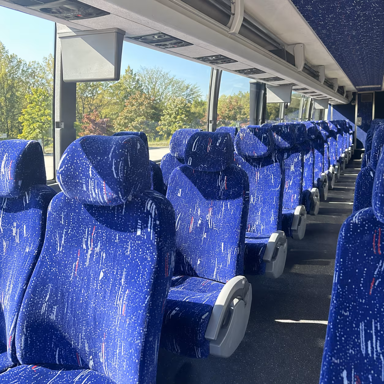Orange Corporate Transportation party bus exterior