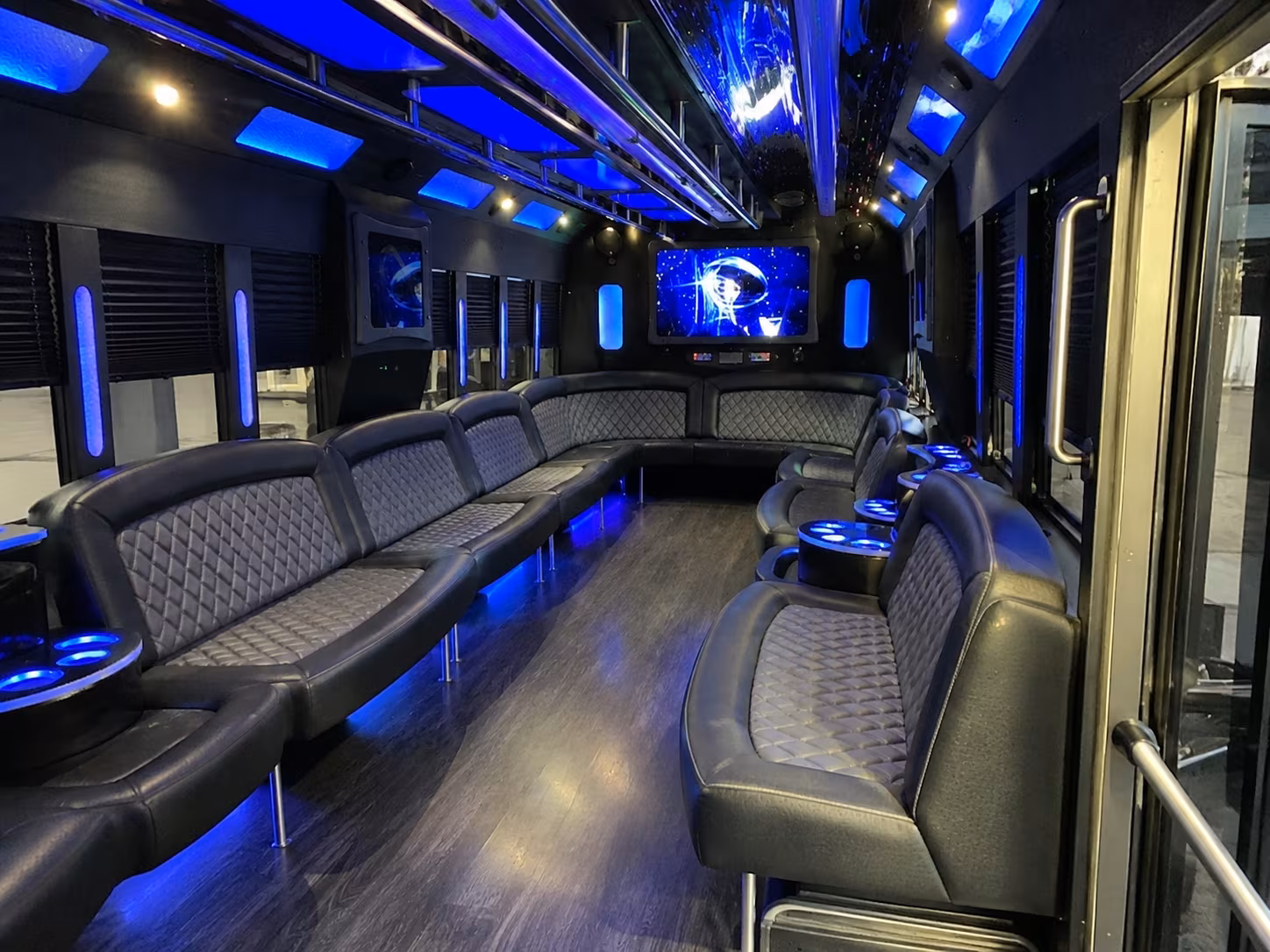 Orange Private Event Transportation party bus exterior
