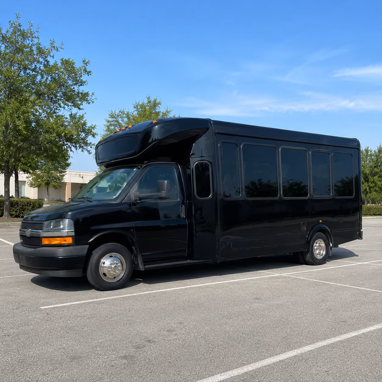 Orange Private Event Transportation party bus exterior