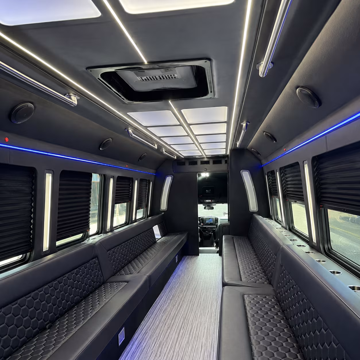 Orange Private Event Transportation party bus exterior