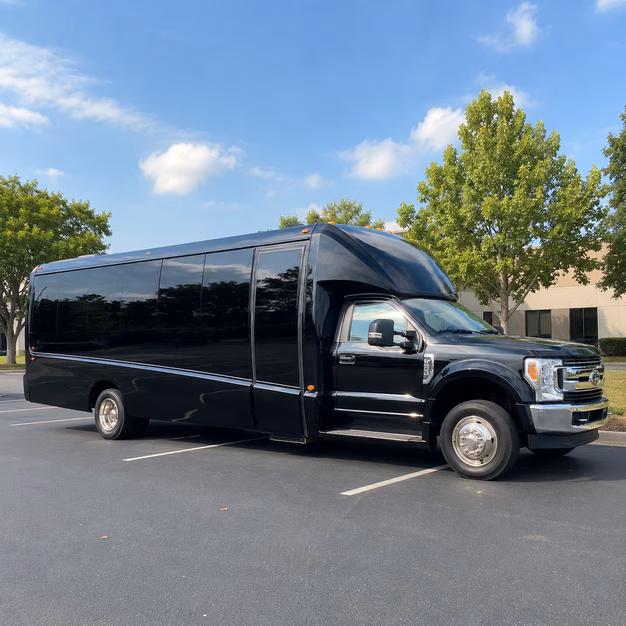 Orange School Event Transportation party bus exterior