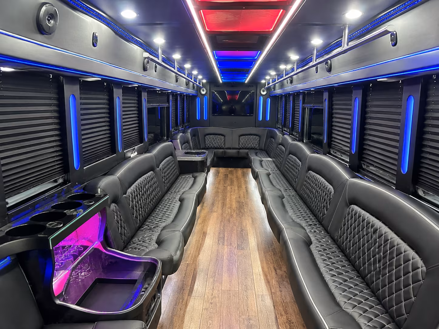 Orange Sporting Event Transportation party bus exterior