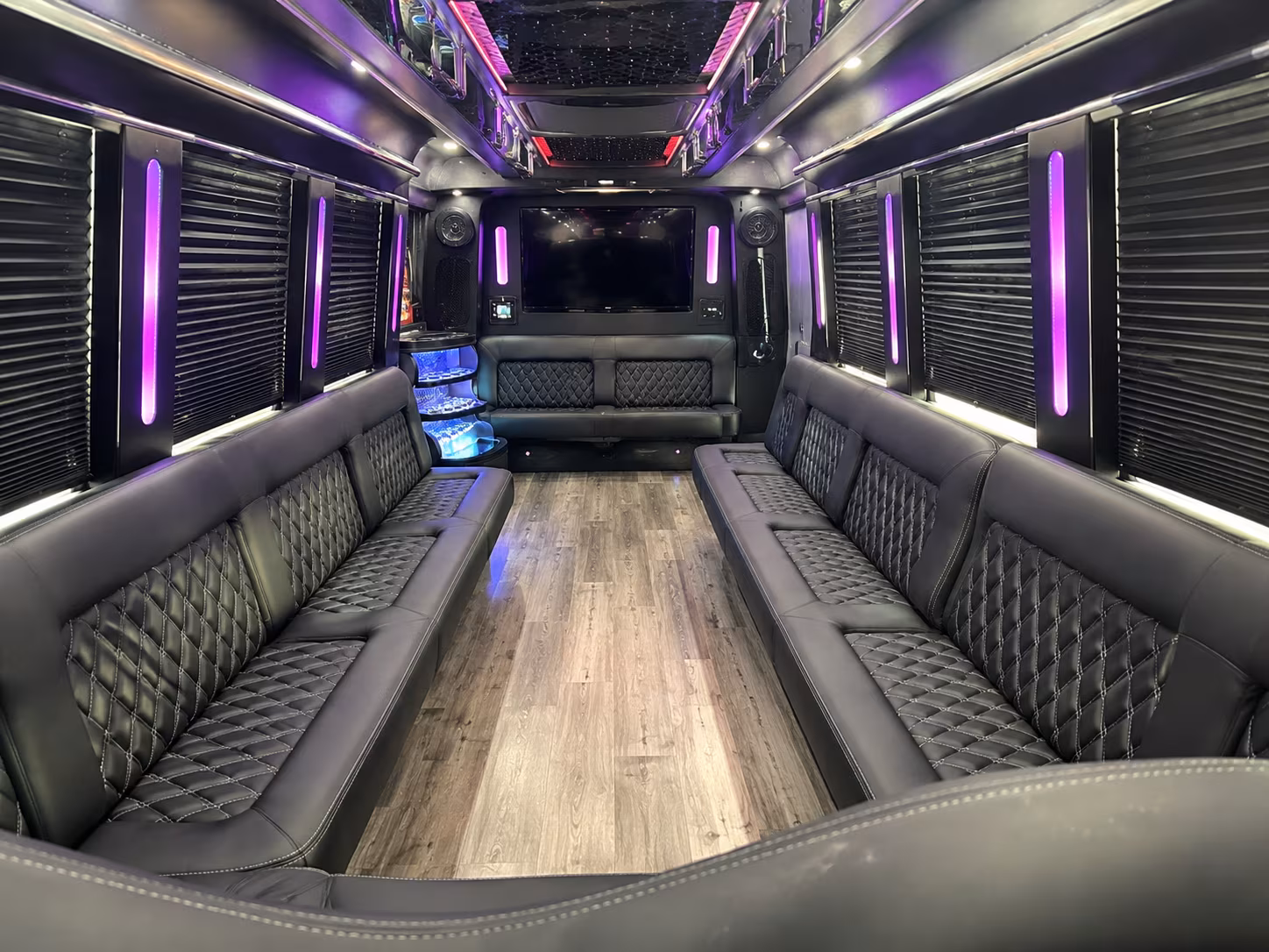 Orange Sporting Event Transportation party bus exterior