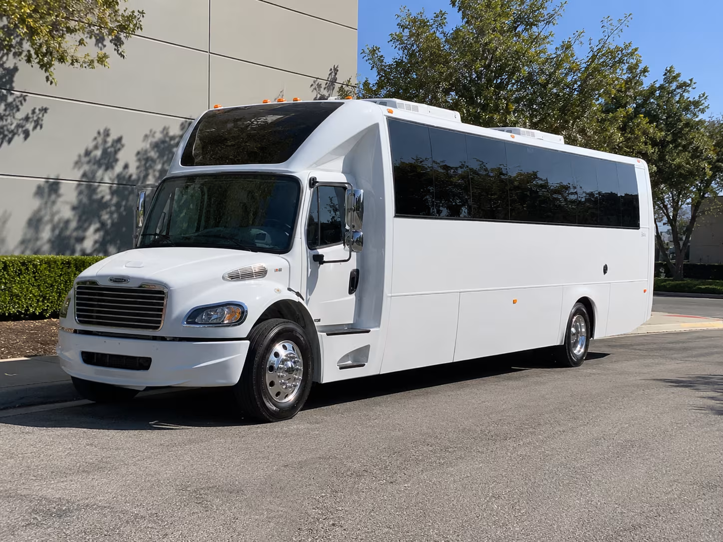 Orange Sporting Event Transportation party bus exterior