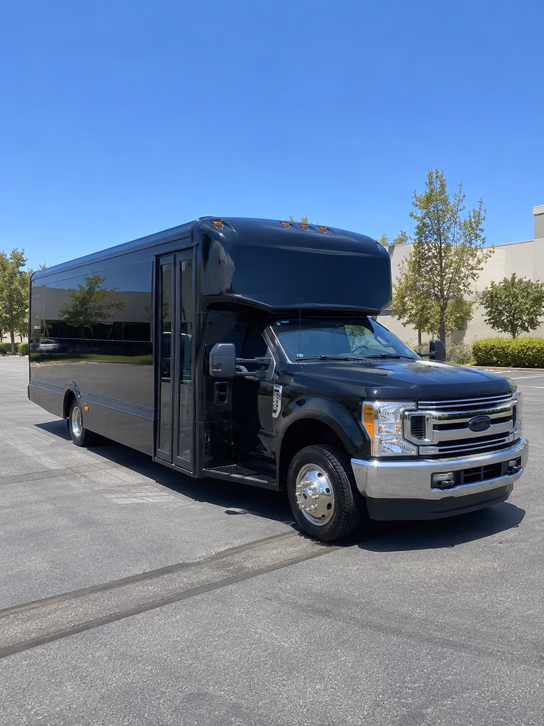 Orange Wedding Transportation party bus exterior