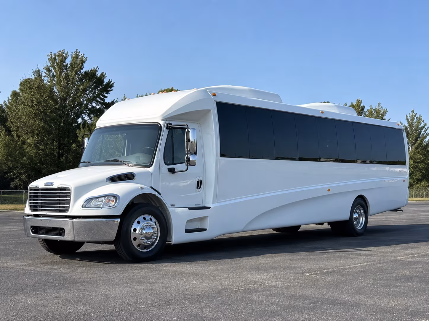 Orange Wedding Transportation party bus exterior