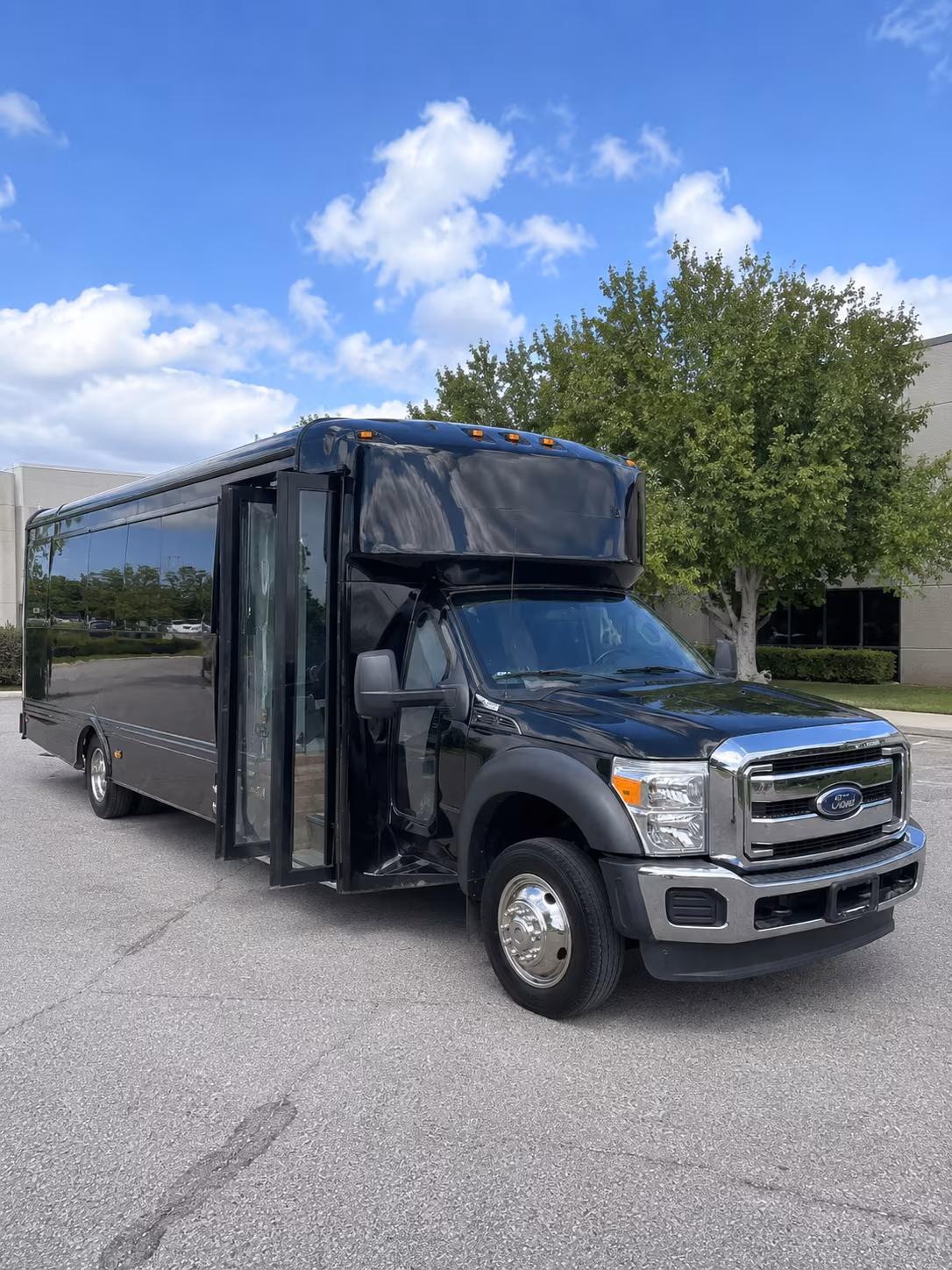 Orange Wedding Transportation party bus exterior