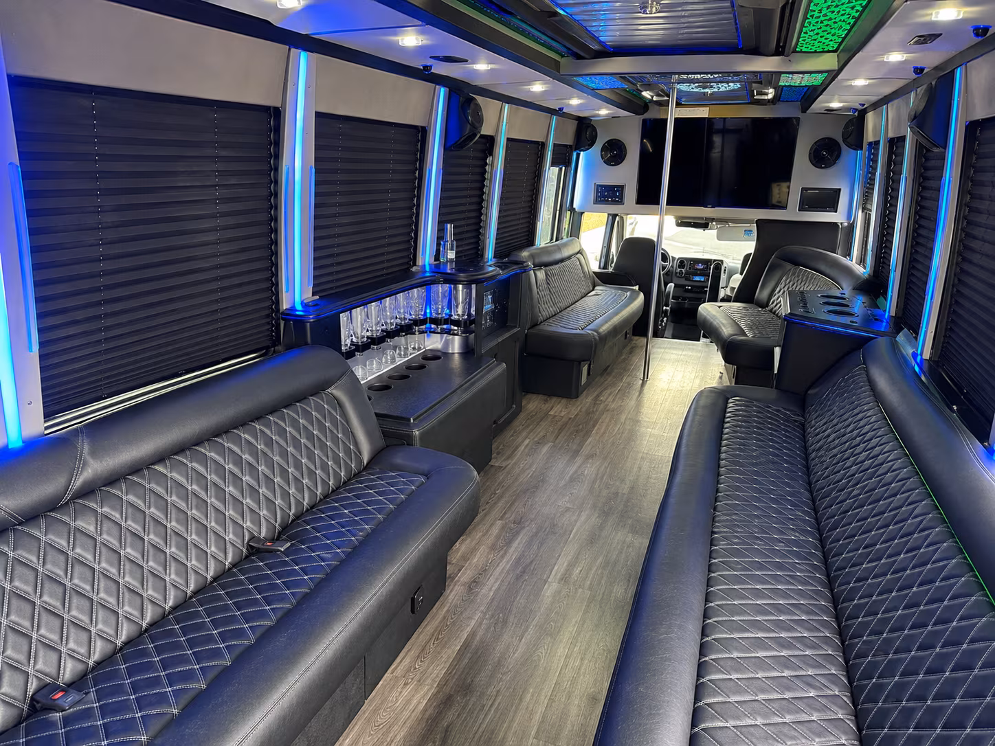 Orange Wedding Transportation party bus exterior