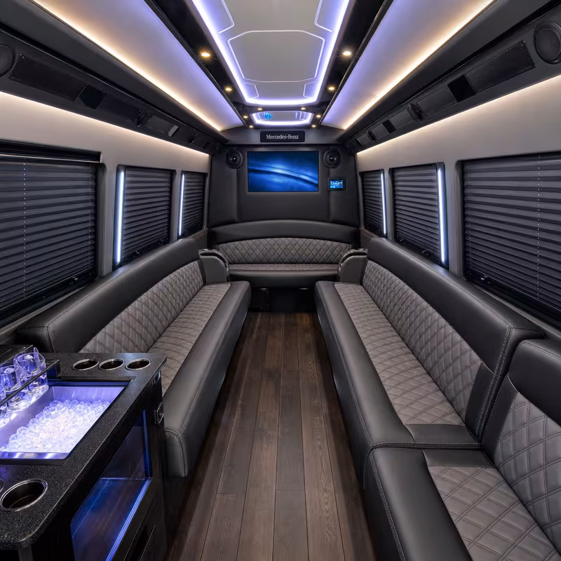 14 Passenger Sprinter Limo Interior
